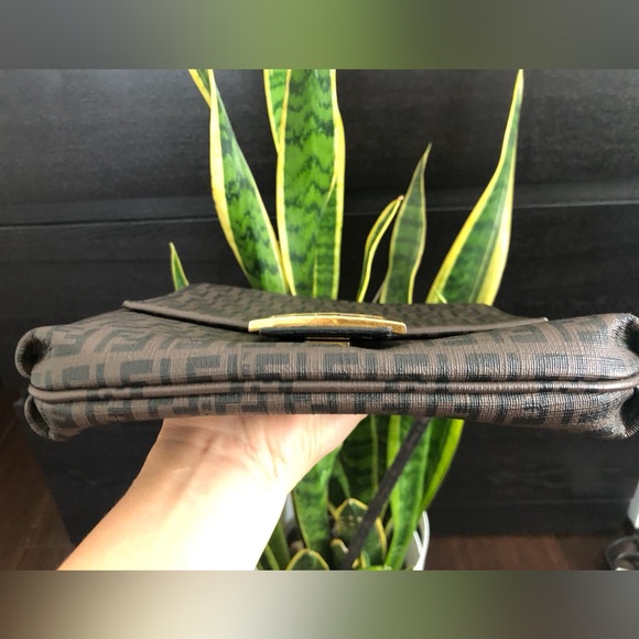 ❌SOLD❌ Authentic Fendi Zucchino Messenger Bag - Picture 5 of 16